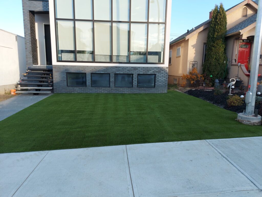 Side yard artificial turf