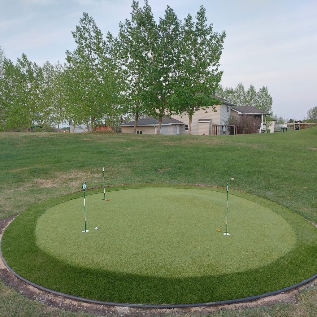 Backyard putting green