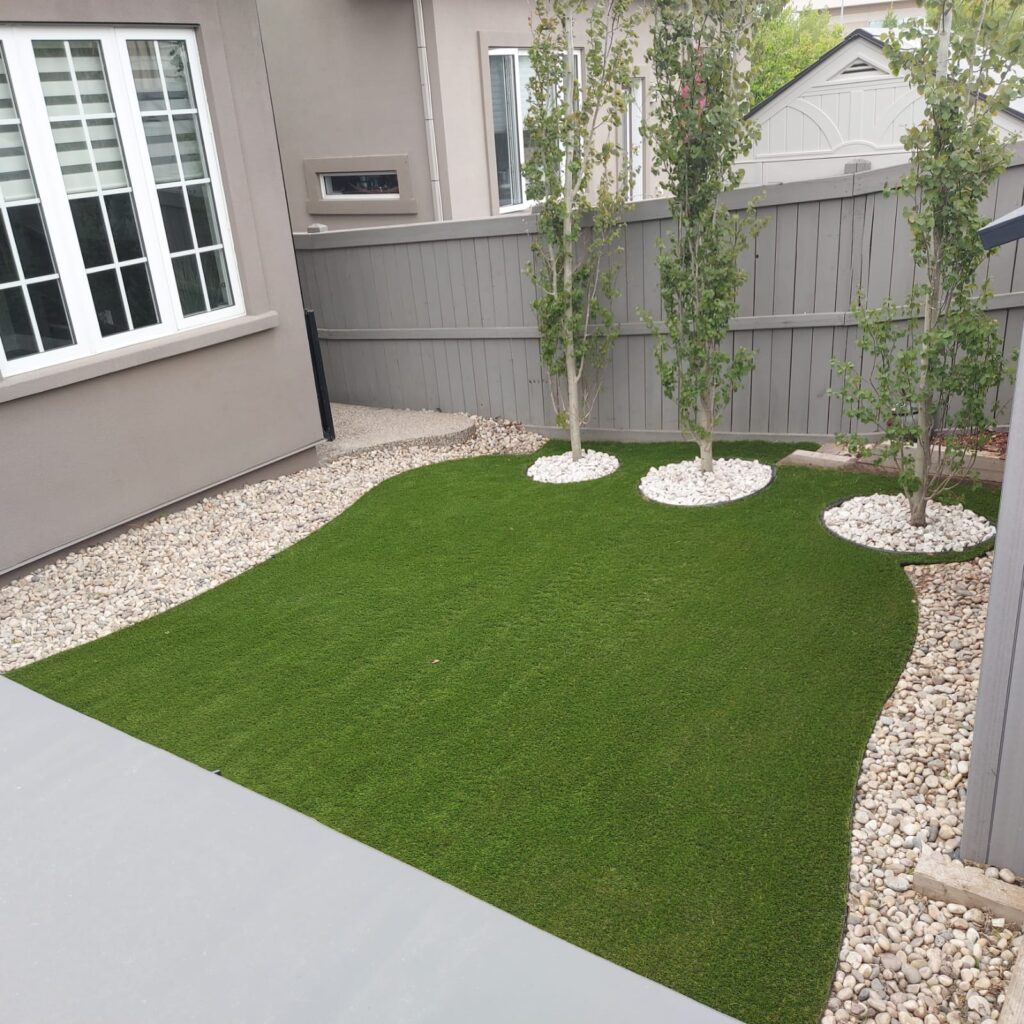 Stepping stones on artificial turf